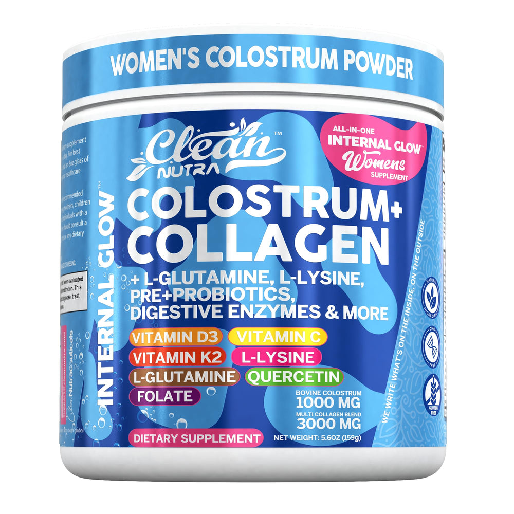 Bovine colostrum powder and collagen peptides blend
