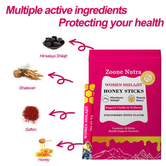 Box containing 30 Shilajit honey sticks for women