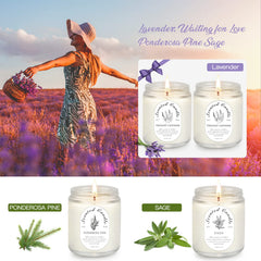 Boxed lavender candle gift set for Christmas