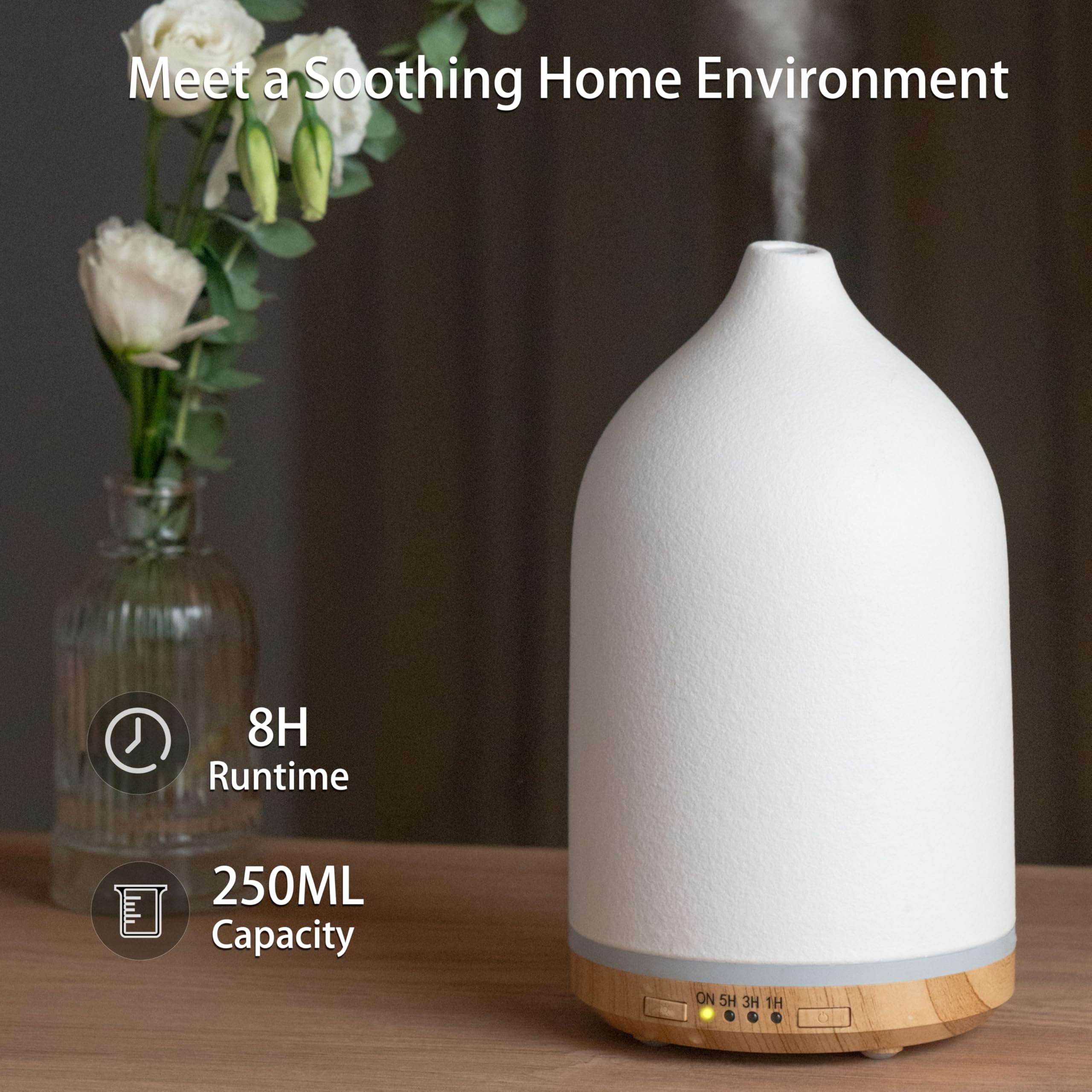 Ultrasonic mist emerging from BOXING essential oil diffuser