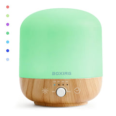 BOXING 300ML Essential Oil Diffuser white and wood finish