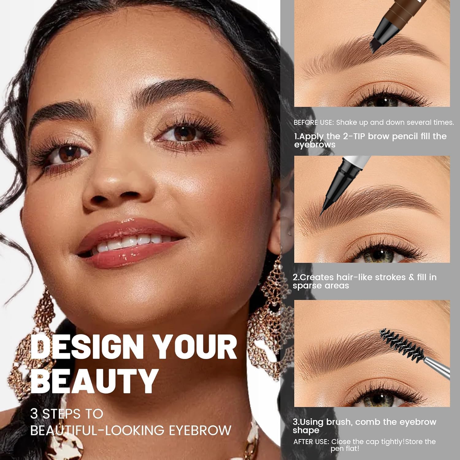 Boxveria brow-strokes deliver fluffy, day-long definition.