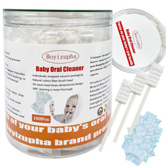 Box of Boyizupha 100-pack baby disposable gauze toothbrushes