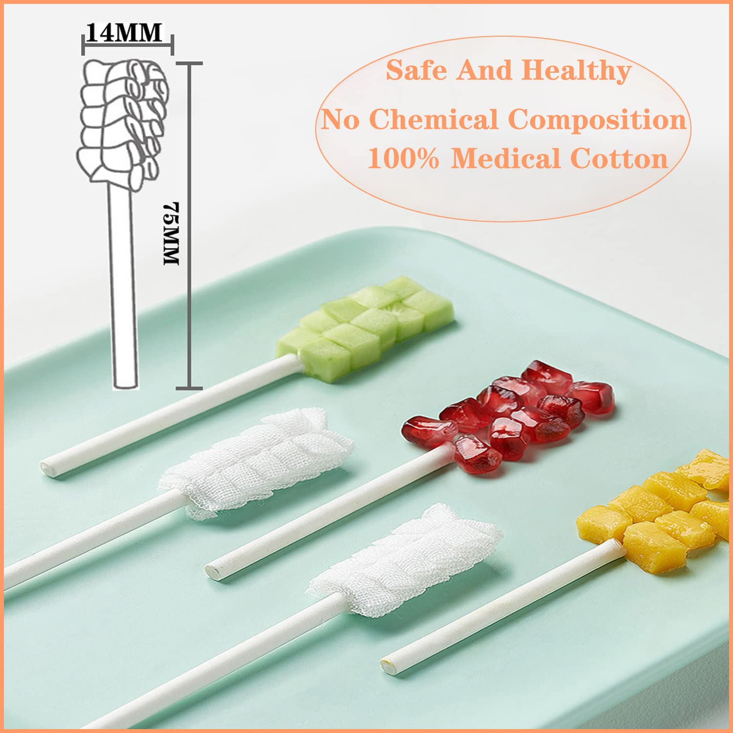 Travel-ready box with 100 disposable baby gauze toothbrushes