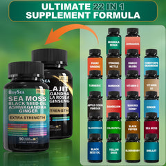 Boysea black seed oil capsules highlight hair health and immune-support potential.