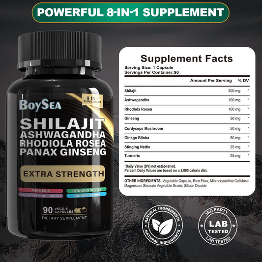 Shilajit capsules bottle from the bundle