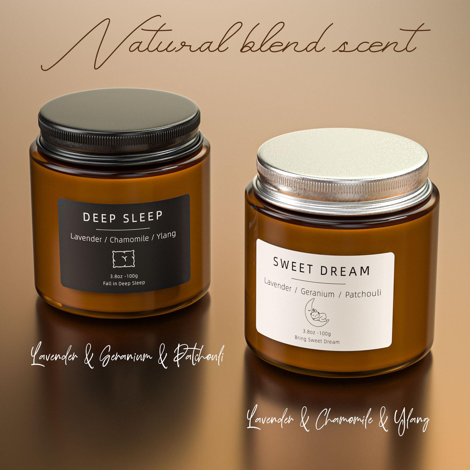 Candle set for romantic dinners, baths, reading