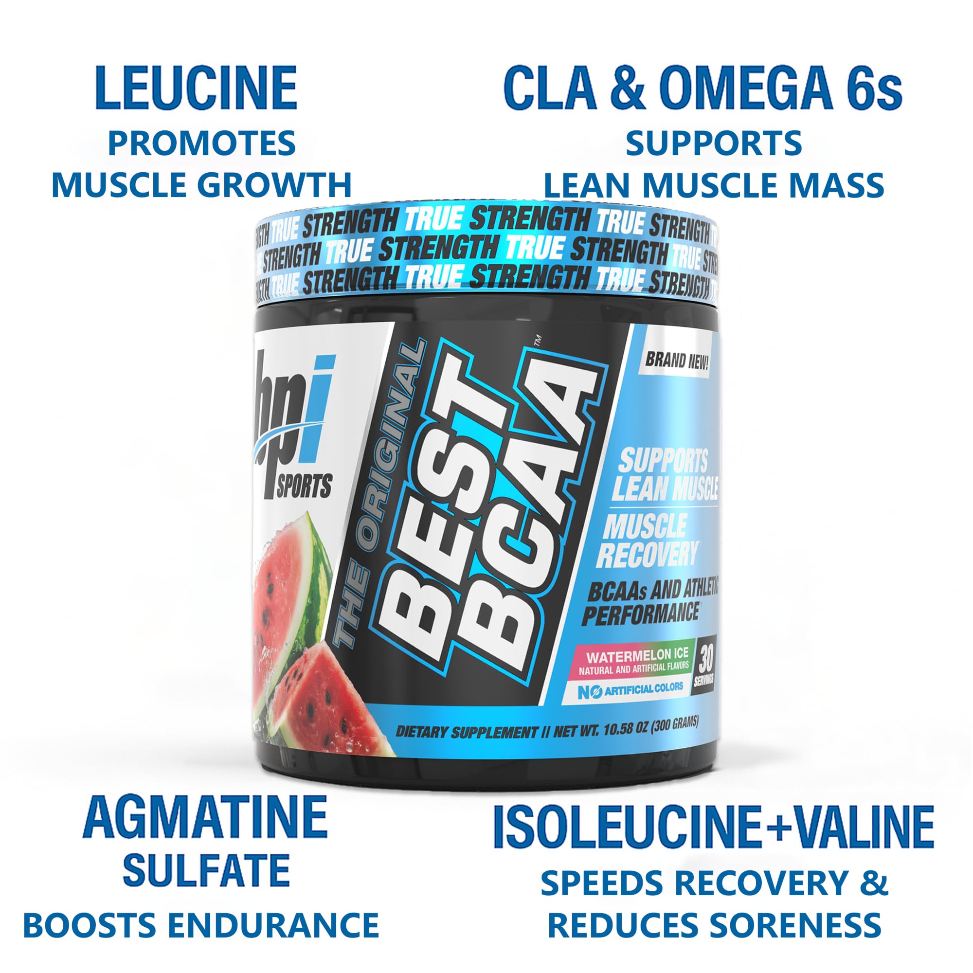 Glass of water with dissolving Best BCAA Powder Watermelon Ice