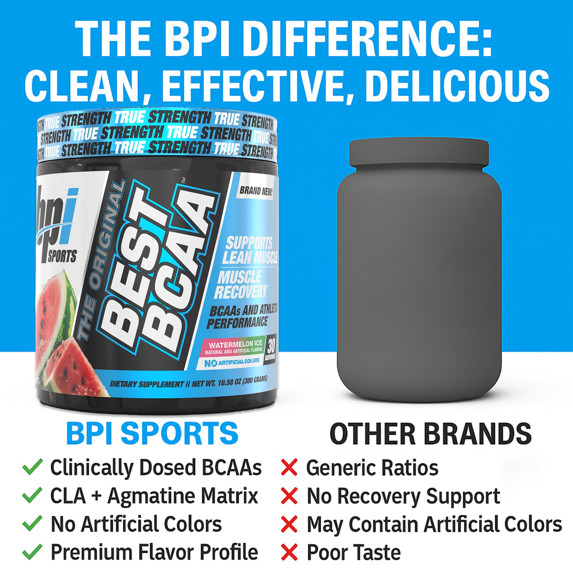 Muscle recovery concept with BCAA supplement