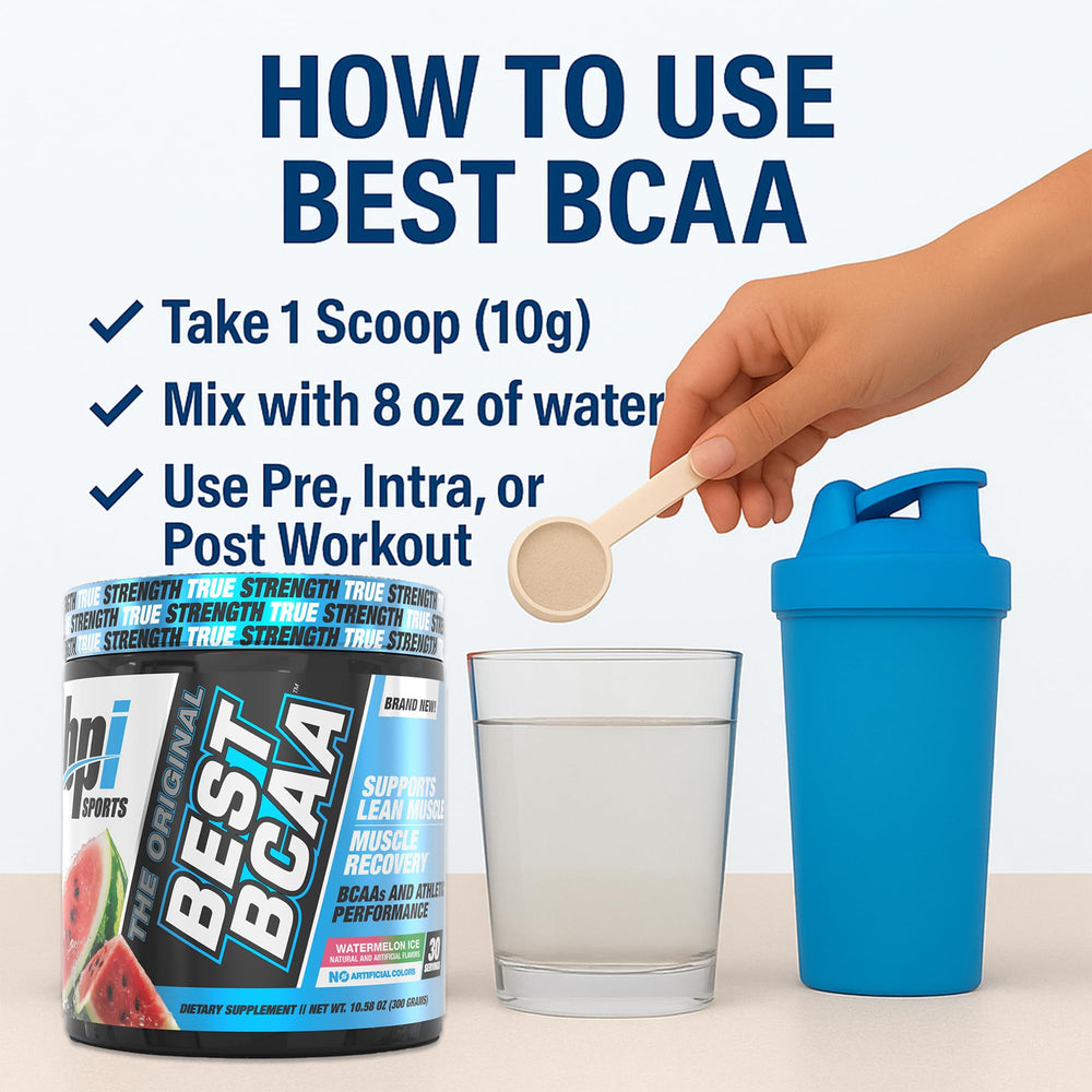 USA-made BPI Sports Best BCAA Powder packaging