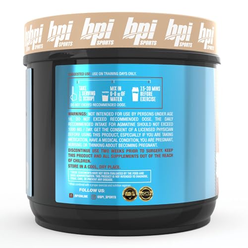 Measuring scoop beside BPI Keto Bomb coffee creamer container