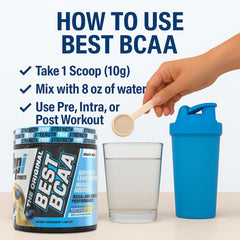 Serving size and scoop information on container