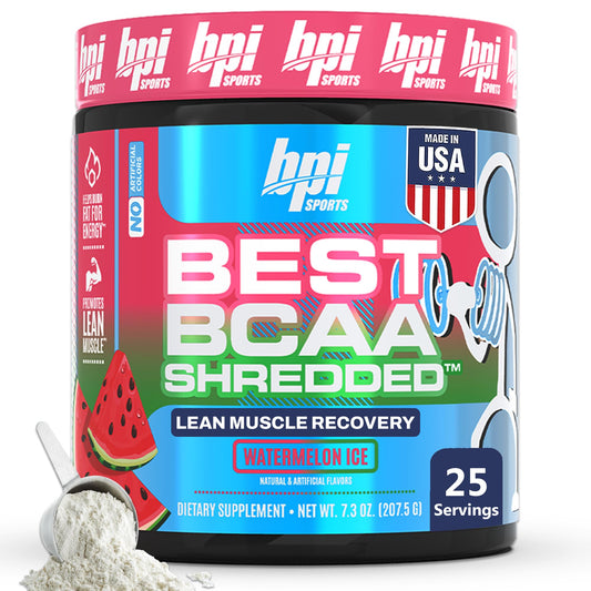 Watermelon Ice flavored BPI Best BCAA Shredded front label