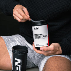 Unflavored creatine powder ready to mix