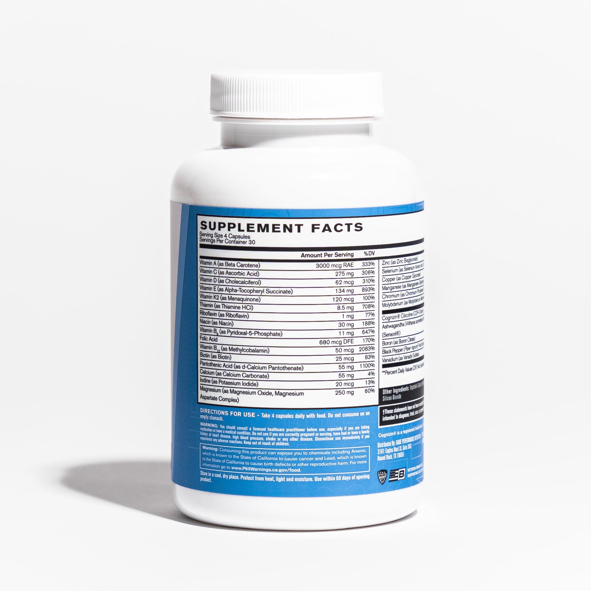 Close-up of BPN Strong Multi-Vitamin capsules