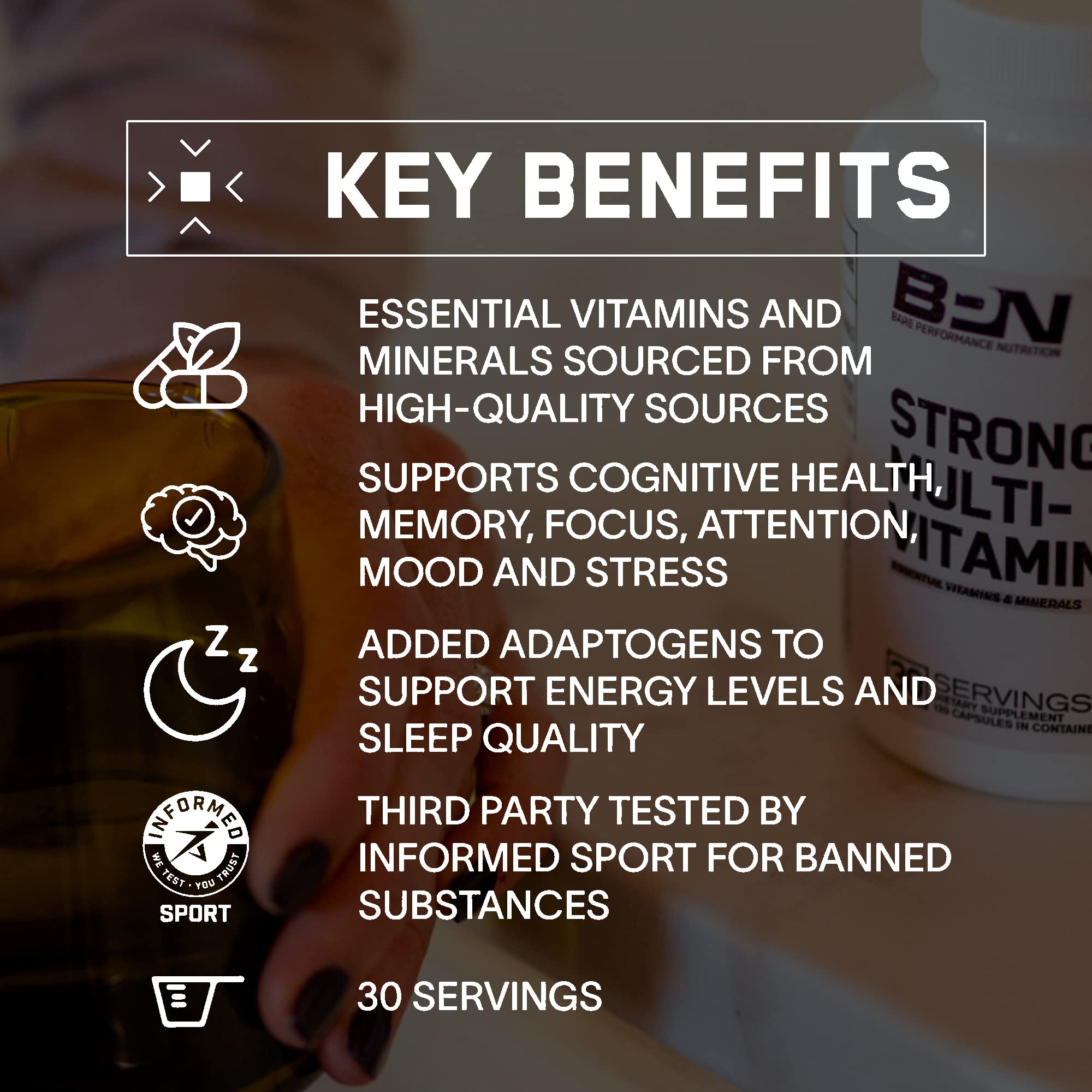 Informed Sport third-party testing badge on BPN packaging