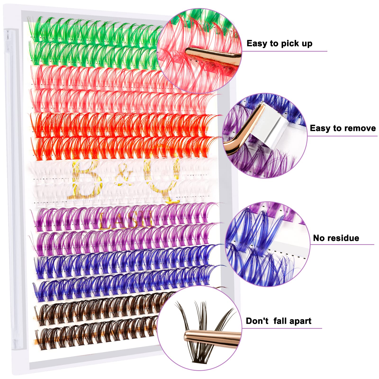 At-home application scene with B&Qaugen lash clusters for DIY lashes