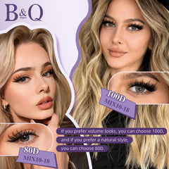 B&Qaugen SpireMeld 100D lash clusters close-up for bold drama