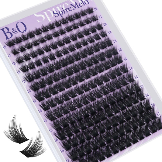 BQaugen SpireMeld manga lash clusters 80D close-up showing fluffy volume