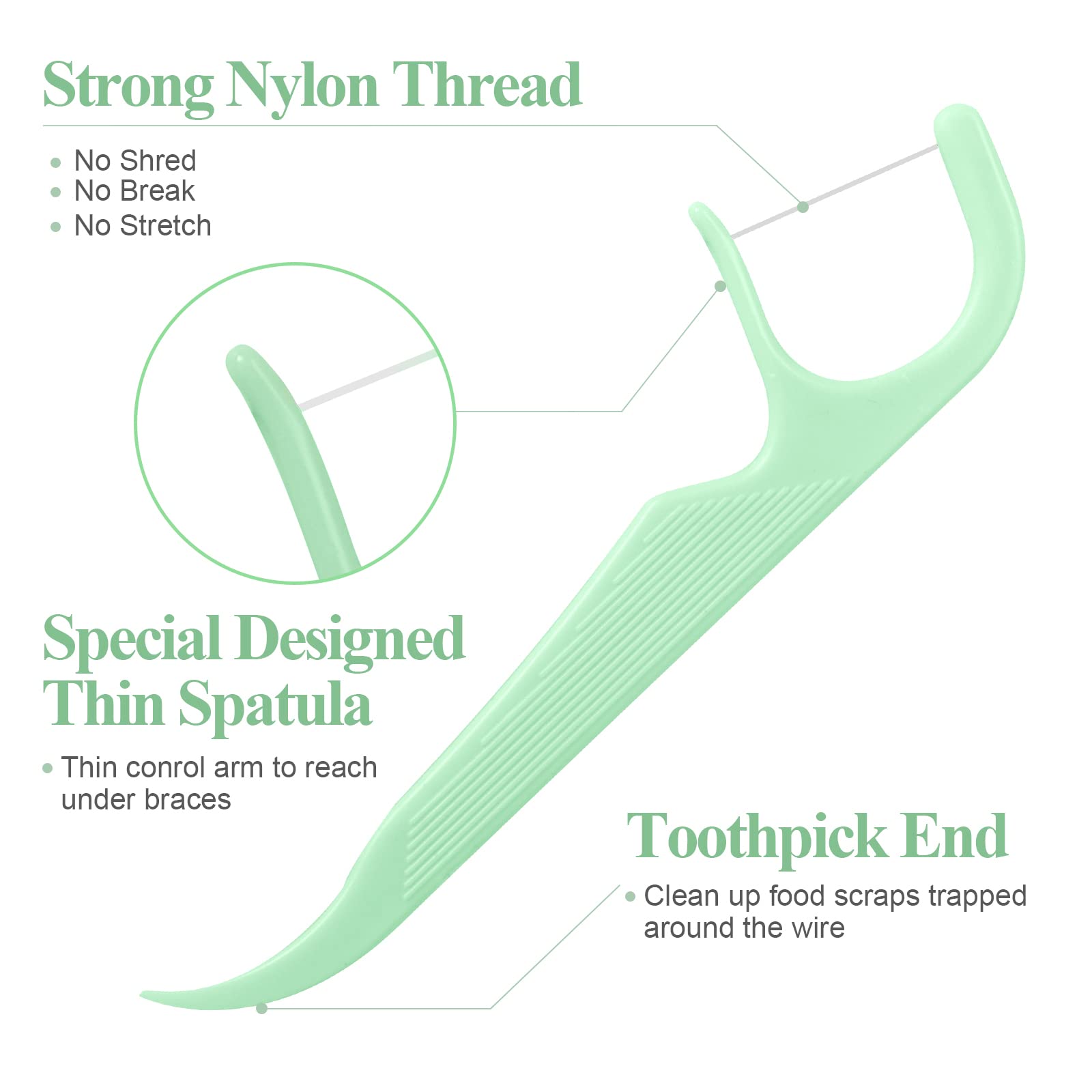 Braces flossers designed for adults and kids with easy-to-use floss dispenser