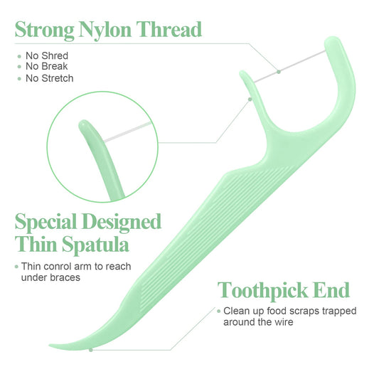 Braces flossers designed for adults and kids with easy-to-use floss dispenser