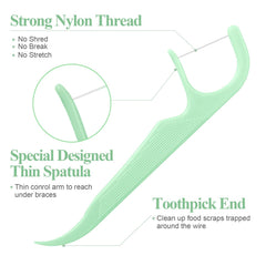 Braces flossers designed for adults and kids with easy-to-use floss dispenser