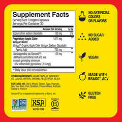 Non-GMO Project Verified, Kosher, vegan, gluten-free seals
