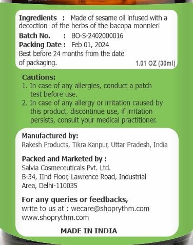 Infusion extracted Brahmi essential oil close-up