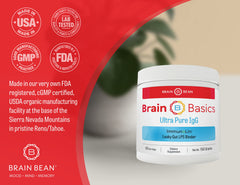 Dairy-free label on Brain Basics product packaging
