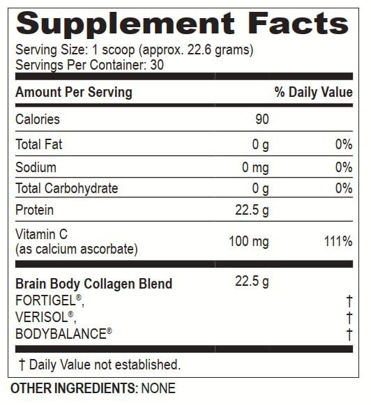 Brain Body Collagen Peptides Powder Vanilla Coconut 678g - Creamy Vanilla Coconut Flavor