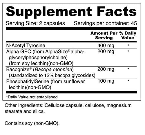 90-capsule bottle of Wellness Resources Brain Booster