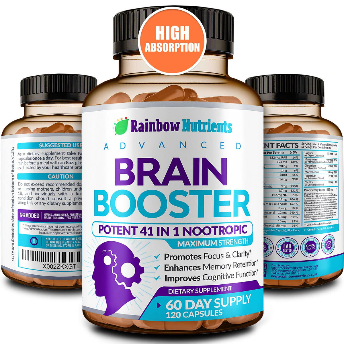 40-in-1 Brain Booster bottle front view