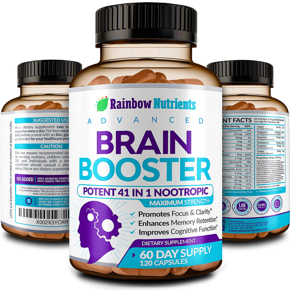 Lifestyle scene of a focused student studying with the brain booster