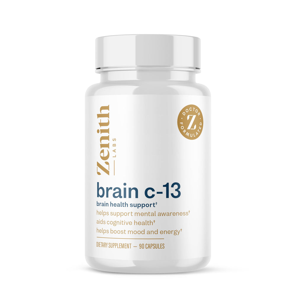 Brain C-13 Cognitive Booster bottle with Zenith Labs label