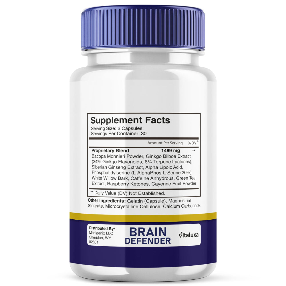 Brain Defender Cognitive Health capsules for daily use