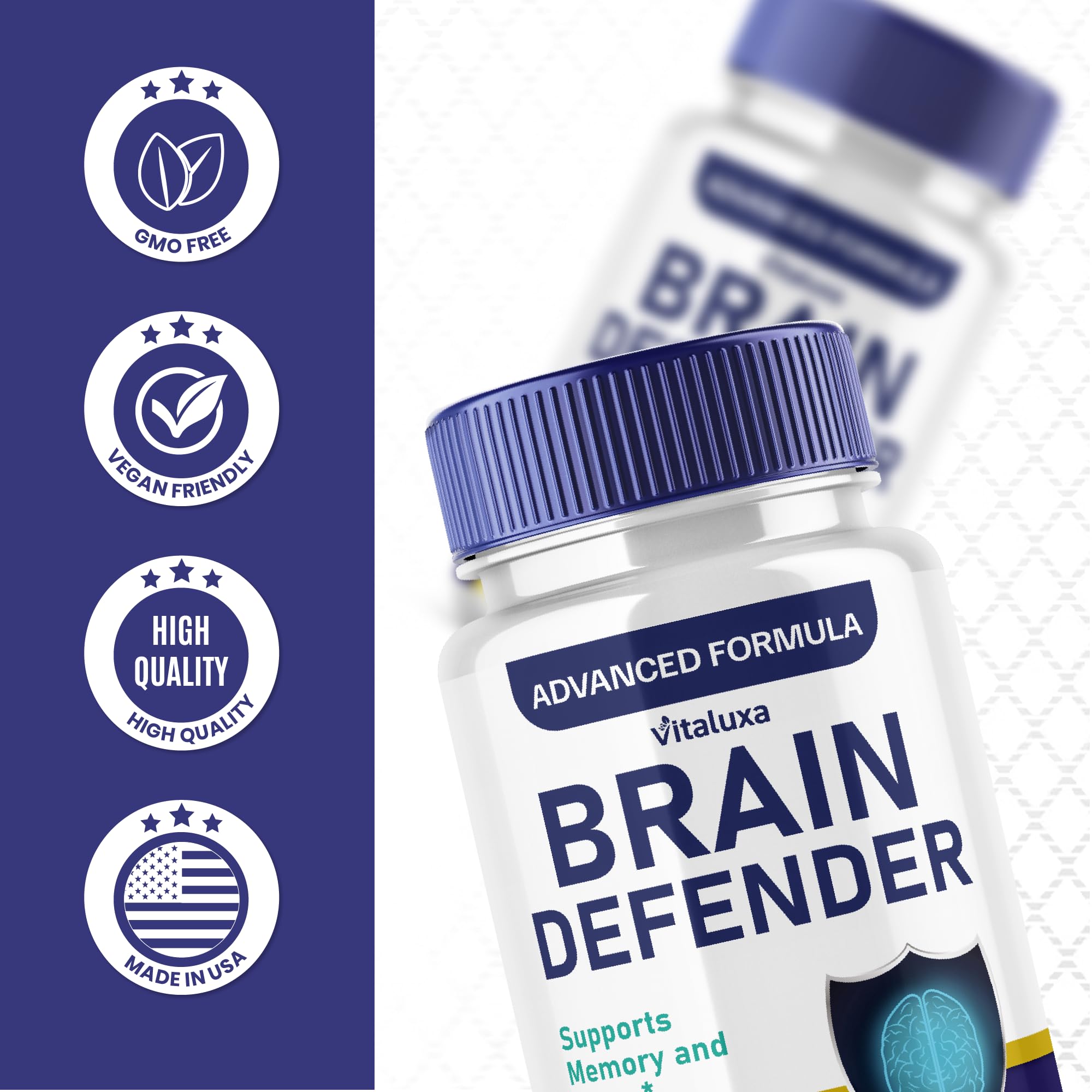 Brain Defender Focus Support capsule on white background