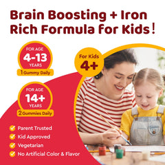Concept image of brain and energy support for children