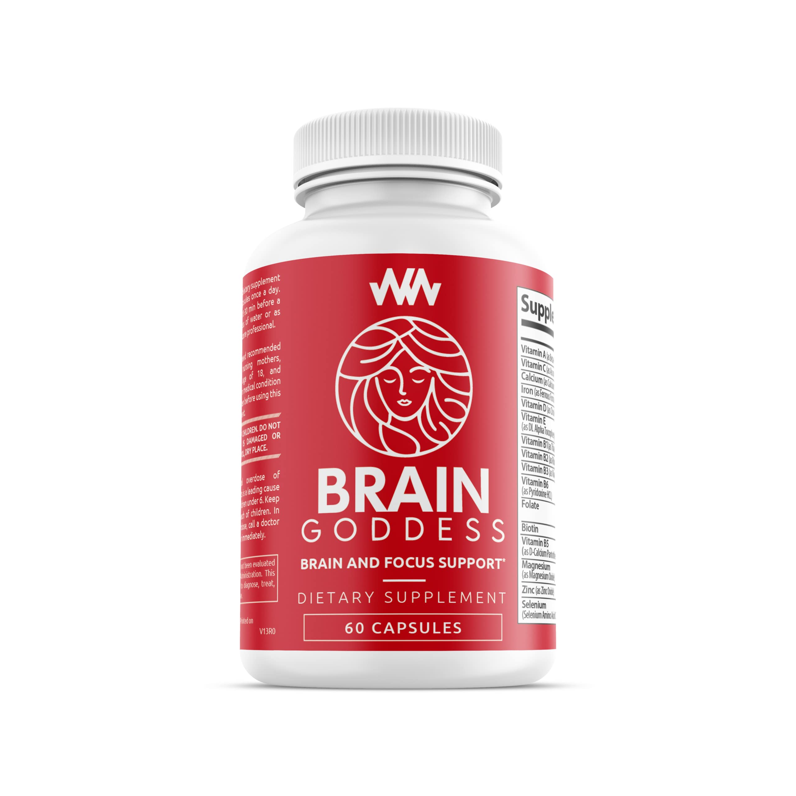 Brain Goddess supplement bottle with label
