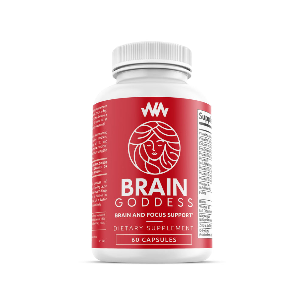 Brain Goddess supplement bottle with label