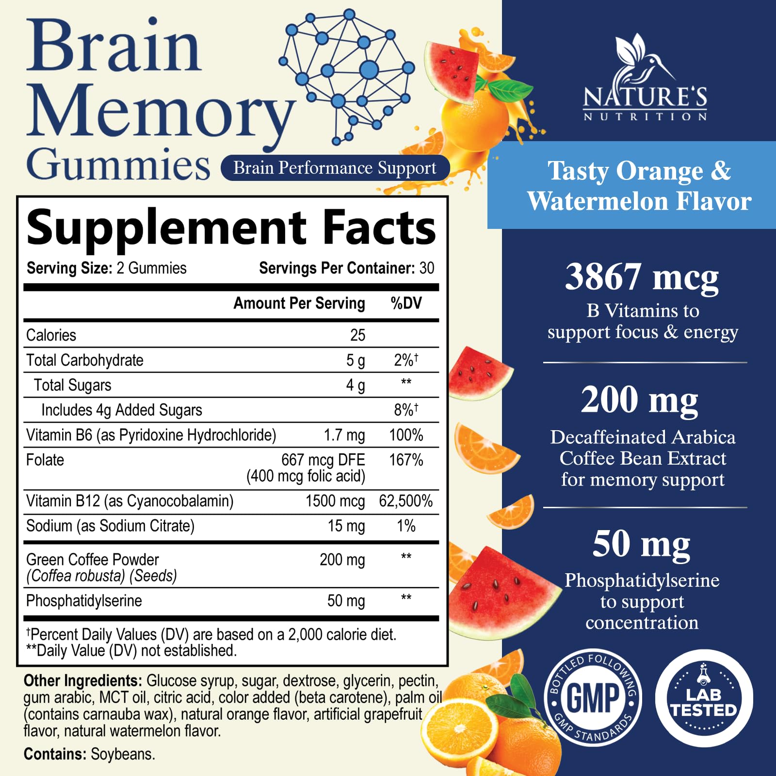 Brain Gummies packaging and bottle displayed together