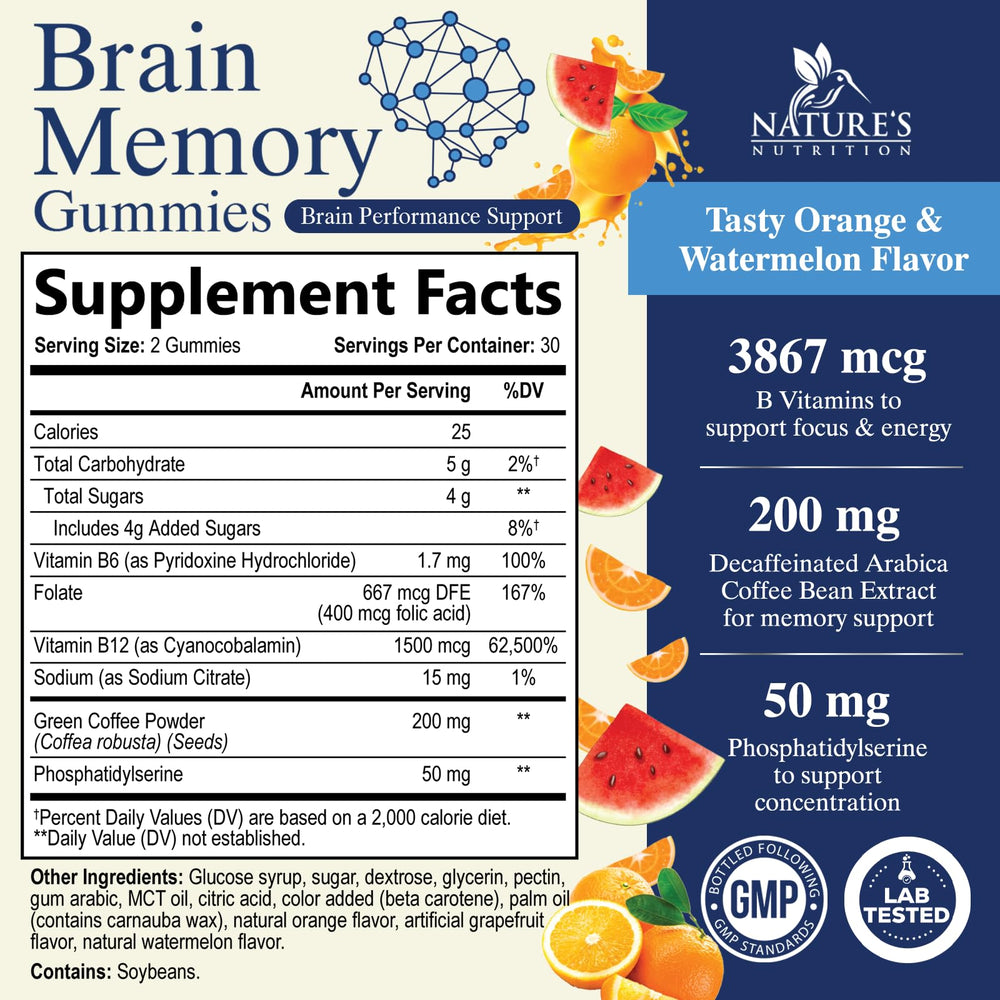 Brain Gummies packaging and bottle displayed together