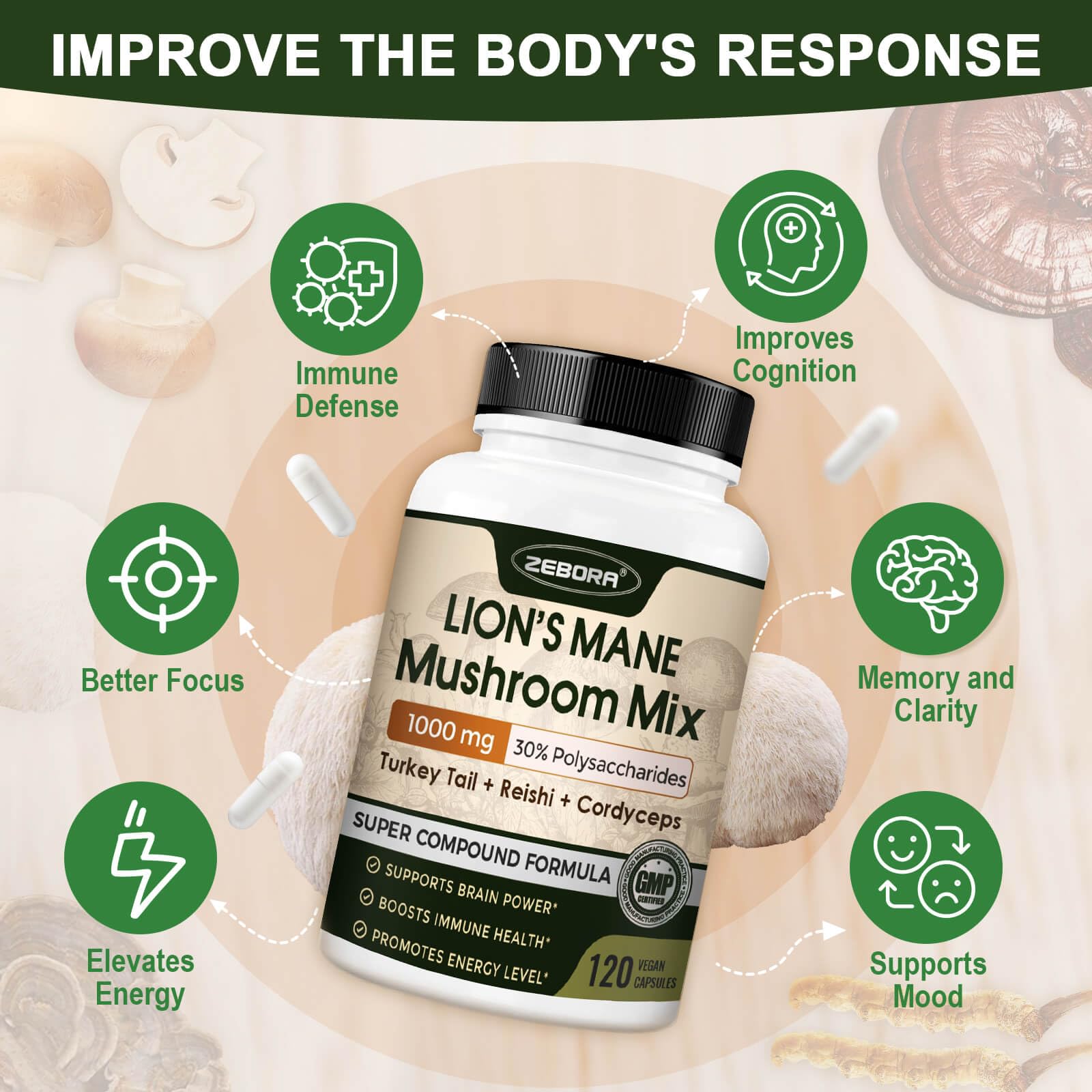 Lions Mane capsules for memory and focus