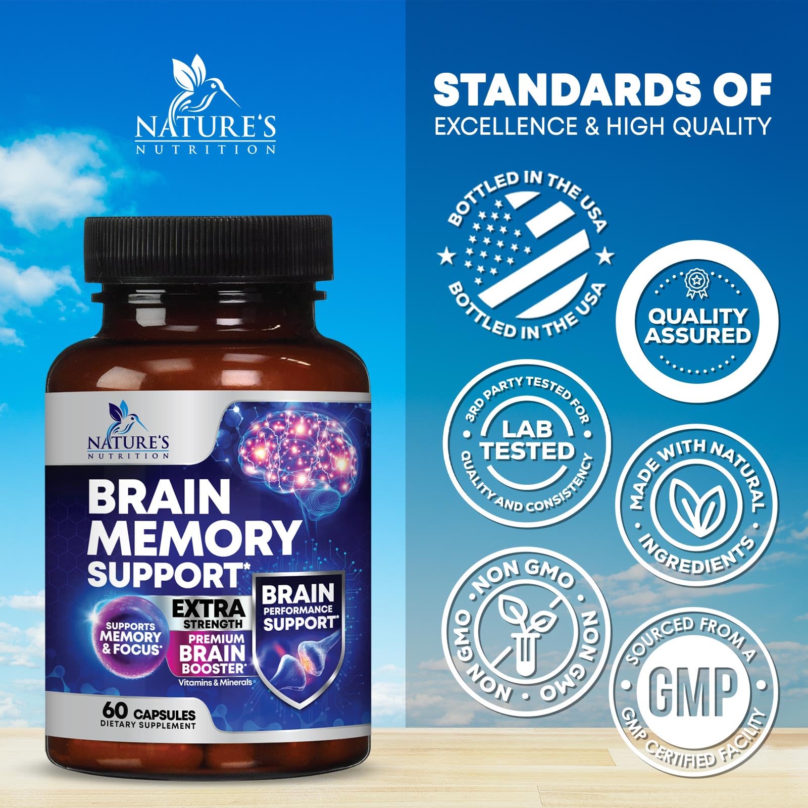 Capsules of Brain Memory Supplement Pills
