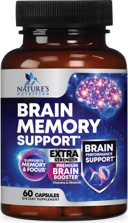 Front view of Brain Memory Supplement Pills bottle with 3X strength formula