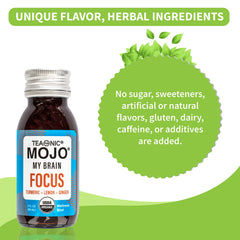 Two Brain Mojo bottles on a countertop