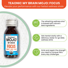 Ginger, turmeric, and other ingredients labeled for Brain Mojo