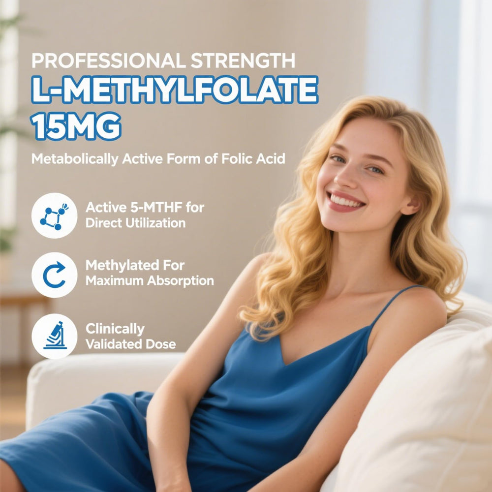 Graphic depicting mood and brain health benefits of 5-MTHF