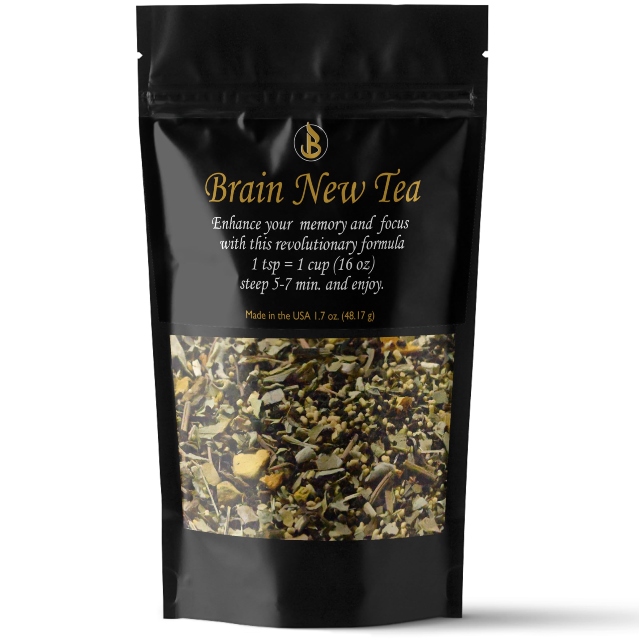 Brain New Tea packaging and label