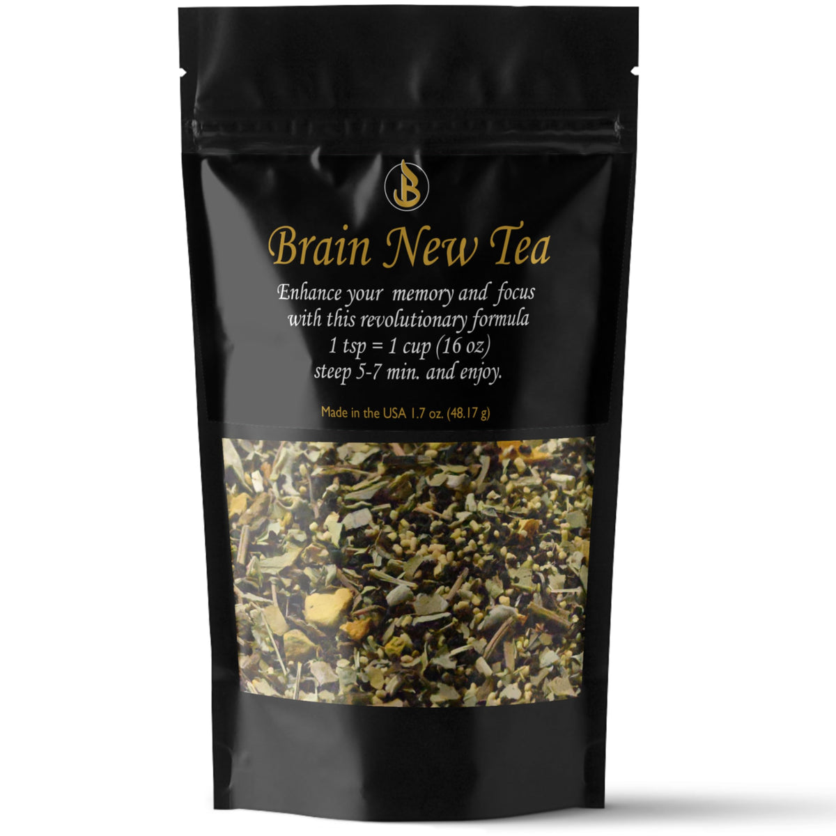 Brain New Tea packaging and label