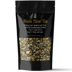 Brain New Tea packaging and label